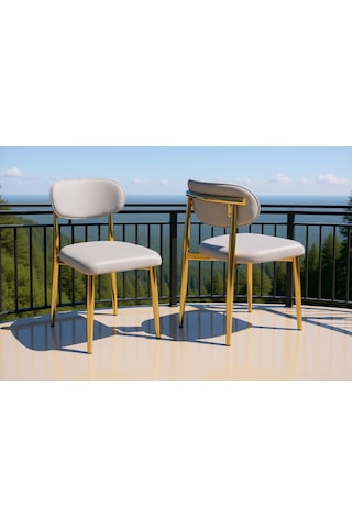 Sergama Tekli Gold Polo Sandalye Altın - Gri