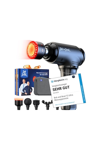 Bob And Brad T2 Isı Ve Kırmızı Işık Terapili Ultra Masaj Tabancası, Sporcular İçin Profesyonel Derin Doku Masajı, Kas Kurtarma İçin Taşınabilir Masaj Tabancası, Erkekler, Kadınlar İçin Hediye