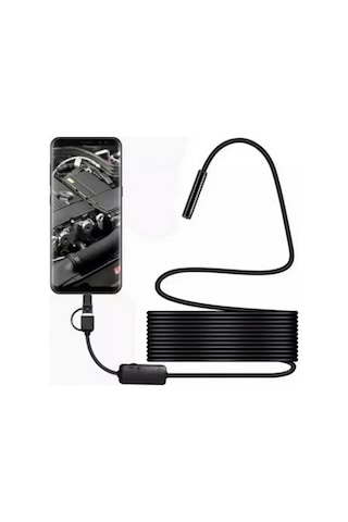 Vothoon Endoskop Yılan Video Kamera Led Li 5 Metre 7 Mm Sert Kablo Yüksek Kaliteli Stereo