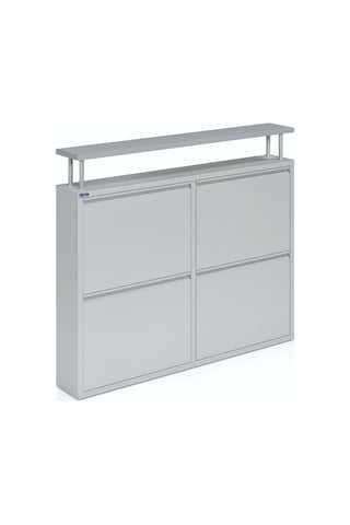 Ceha Tablalı 4'lü Metal Ayakkabılık - Gri K.AYK-2.4 /G/P 7035