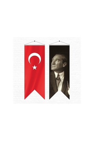 Atatürk Posteri Ve Türk Bayrağı Kırlangıç 50x150 Cm -6 Tek Ebat