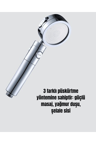 Duş Başlığı 3 Fonksiyonlu Yüksek Basınçlı Çok Renkli