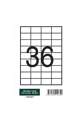 Herboy Hb-1035 Beyaz Lazer Etiket A4, 45mm X 30mm