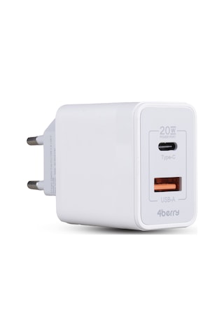 Ad88 20w Çift Usb Şarj Adaptörü - Hızlı Şarj Cihazı Beyaz
