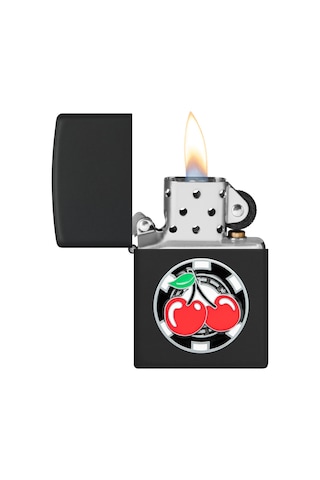 Zippo Cherries Poker Chip Emblem Dizayn Çakmak Siyah
