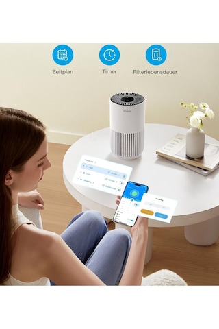 Mini Yatak Odası Hava Temizleyici,alexa Uygulama Kontrolü İle Hepa Filtreli