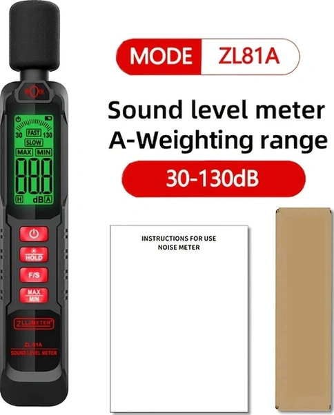 Willowhaven Zl81a Kompakt Dijital Ses Ölçer 30-130db Profesyonel Müzisyen Ses Seviyesi Ölçüm Cihazı