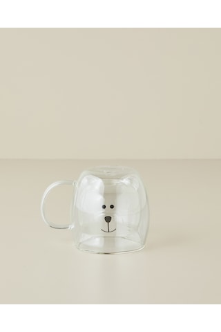 English Home Honey Teddy Borosilikat Çift Cidarlı Kupa 250 Ml Şeffaf