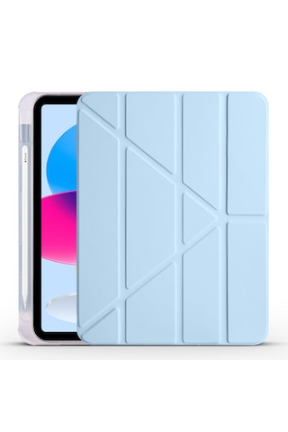 Apple Uyumlu iPad 11.nesil A16 11inç/10.nesil 10.9inç İle Kılıf Katlanabilir Standlı 360 Yumuşak Silikon Kalem Bölmeli Kapak Tablet Kılıfı