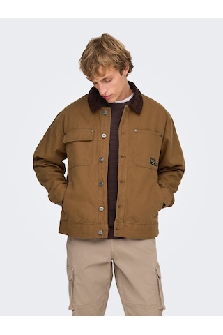 Only & Sons Onstımber Cotton Jacket Otw Erkek Kahverengi Mont - 22035717 Kahverengi