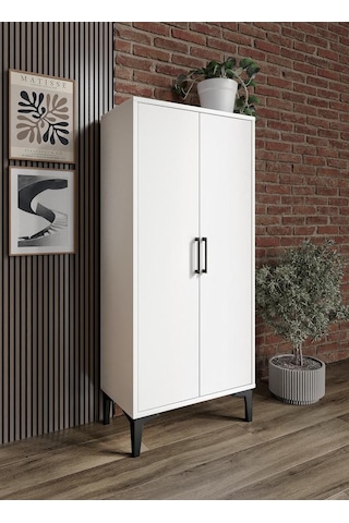 Viyana 2 Kapaklı Kiler Dolabı Çok Amaçlı Tamamı Mdf Beyaz