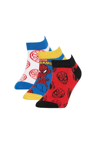 DeFacto Erkek Çocuk Marvel Spiderman 3'lü Pamuklu Patik Çorap -  Z9028A6NSKR1