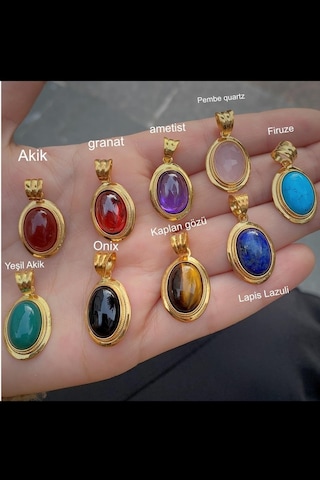 Gümüş Doğal Taşlı Kolye Ucu Mavi