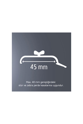 Korniş Stor Perde Montaj Aparatı Geniş Ayak 45 Mm - 10 Adet Krem