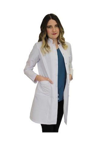 Hakim Yaka Kadın Doktor Önlüğü Hemşire Öğretmen Beyaz Önlük (508603174)