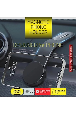 Subzero Hr55 Magnetic 360 Derece Dönen Araç Telefon Tutacağı Siyah