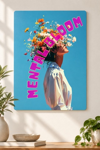 Dekoratif Mental Bloom Metal Tablo Modern Duvar Dekorasyonu Çok Renkli
