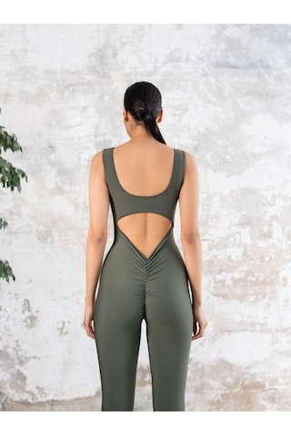 Arkası Büzgülü Scrunch Butt Spor Tayt Tulum