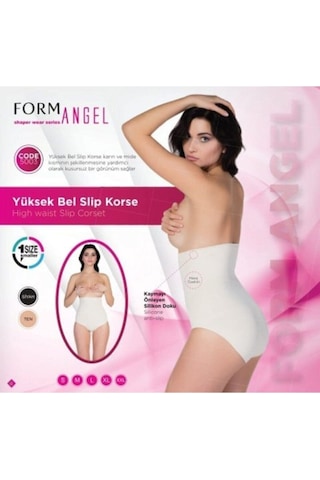 Formangell Pamuk Polyester Yüksek Bel Toparlayıcı Slip Korse Siyah