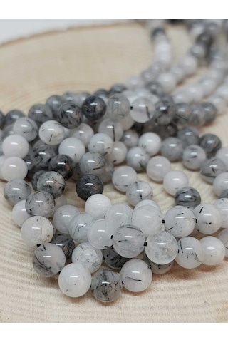 Bileklik Boy Rutil Kuvars Taşı Yarım Dizi 6mm 18cm Uzunluğundadır Çok Renkli
