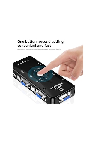 4 Port USB KVM Switch 4 PC Kasa Tek Kontrol Çoklu VGA