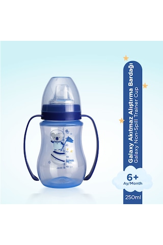Wee Baby Kulplu Antikolik Akıtmaz Alıştırma Bardağı 250 ML Mavi