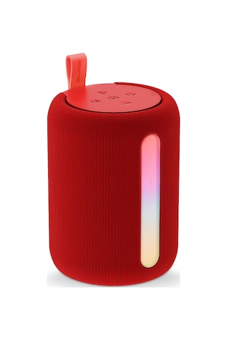 Polosmart Pbs228 Işıklı Taşınabilir Kablosuz Bluetooth Speaker Hoparlör 1200 Mah Kırmızı