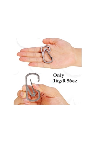 Novahub Ultra Hafif Titanyum Kancaklık - Çift Halkalı, Kaymaz, 16g Gümüş Anahtarlık Gümüş