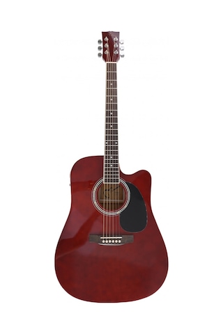 Almira F650n-wrc Elektro Akustik Gitar - Şarap Kırmızısı Başlangıç/orta - Cutaway Kasa Wine Red Finish, Dahili Preamp Ve Pil Göstergesi, Çelik Teller Ölçüler: 41 İnç Standart Dreadnought