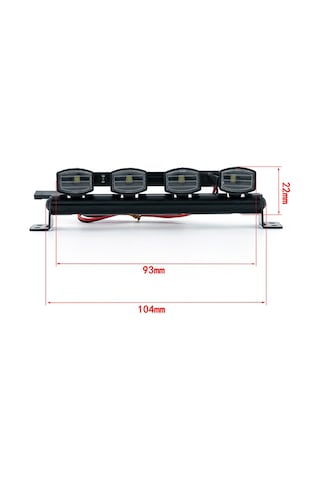 Kosona Trx-4 Ve Scx10 Rc Araçlar İçin 4'lü Led Çatı Aydınlatma Seti - 5v-7.4v Alüminyum Plastik