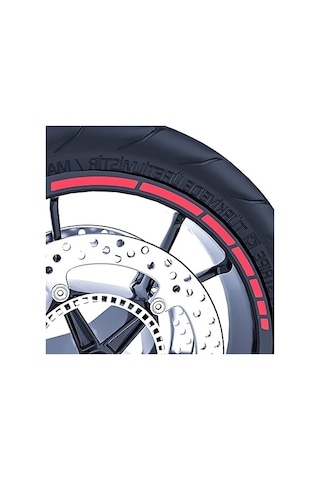 Reflektif Kırmızı Jant Şeridi, Moto Gp Tarzında Dekoratif Sticker