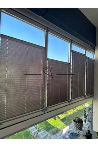 Plise Cam Balkon Akordiyon Perde, 40x140 Cm Beyaz 11
