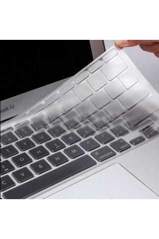 Lexroo Macbook Uyumlu 13.3' Air A1932 Klavye Koruyucu Şeffaf Silikon Ped - Renksiz