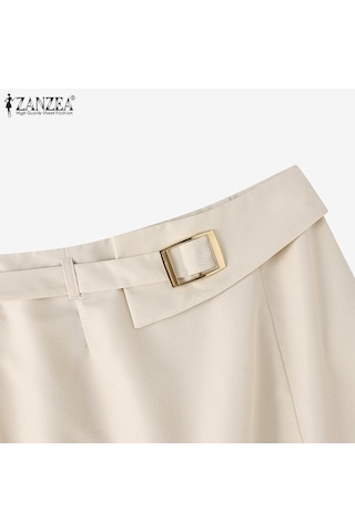 Haki Zanzea Kadın Günlük Yüksek Bel Bölünmüş Etek Midi Etekler Haki