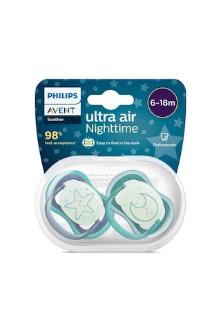 Philips Avent Ultra Air Night Karanlıkta Parlar Gece Emziği 6-18 Ay Erkek Scf376/13