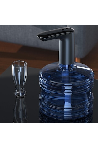 Jms Su Şişesi Pompası Taşınabilir Elektrikli Su Sebili Usb Şarj 2 Çalışma Modu 5 Galon Otomatik Siyah