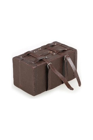 Dianziye 1/10 Ölçekli Simülasyon Tırmanma Arabası İçin Dekoratif Deri-ahşap Seyahat Valizi - Kahverengi