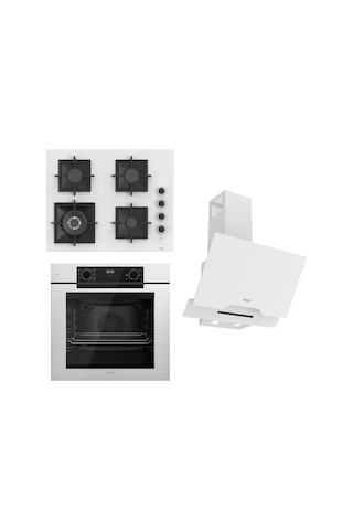 Ferre FRYART-SILENTART Serisi QEP63CB + SC406-WFA + D064-SA Beyaz Ankastre Set