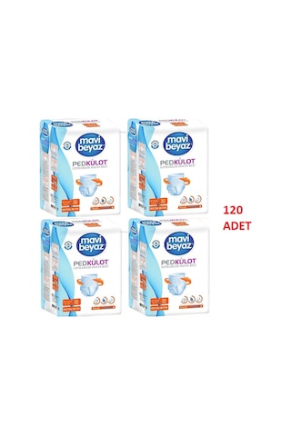 Mavi Beyaz Ped Emici Külot Hasta Bezi XL 30'Lu x 4 120 Adet