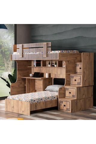 Setaymobilya Ranza , Natural Ranza Karyola + Çalışma Masası