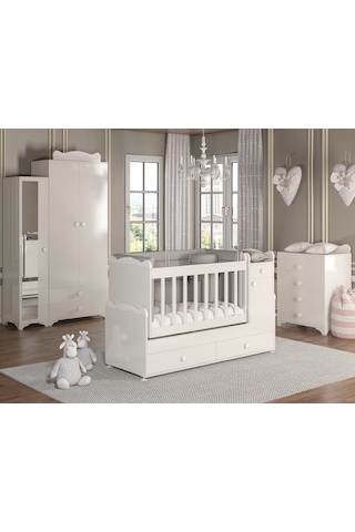 Patiko Sahra 950 3 Kapılı Bebek Odası Takımı Beyaz