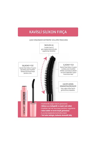 Ornate Lash Engineer Extreme Volume Maskara, Ekstra Siyah, Ekstra Hacim Ve Belirgin Kıvırma Etkili Maskara 7 Ml
