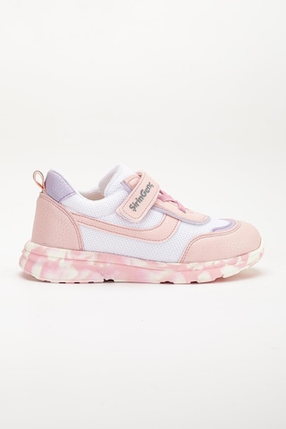 Şiringenç Ortopedik Kız Çocuk Spor Ayakkabı Pembe Cırtlı Anorak Malzeme-3719 Pembe