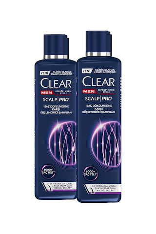 Clear Men Scalp Pro Güçlendirici Şampuan Saç Dökülmesine Ve Kepeğe Karşı Etkili 300 Ml X2