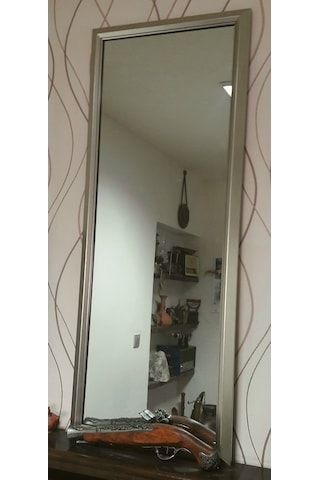 Pyramid Gümüş Rengi Çerçeveli Boy Aynası