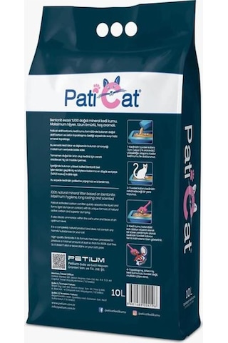 Paticat Aktif Karbonlu Topaklaşan Bentonit Kedi Kumu 10 L