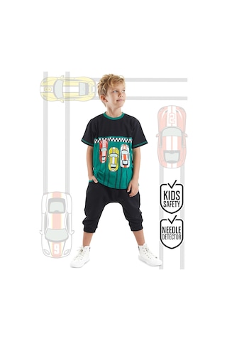 Denokids Mshb&g Finish Erkek Çocuk T-shirt Baggy Kapri Takım Çok Renkli