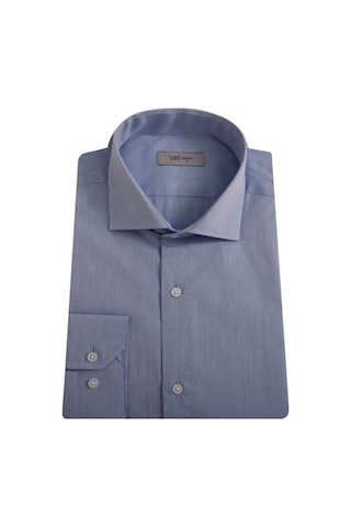 Uki Gri Mavi Comfort Fit Uzun Kol Gömlek Gri Mavi