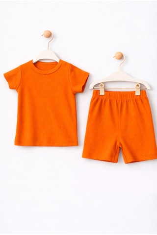 For My Baby Basic Bebek Şortlu Takım Turuncu