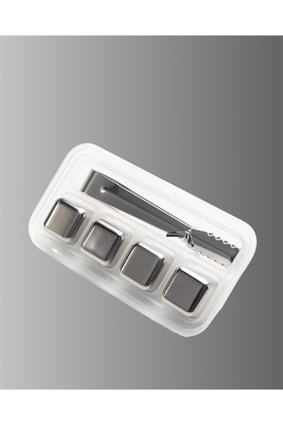 Yeniden Kullanılabilir 304 Çelik Metal Buz Küpleri 4'lü Set